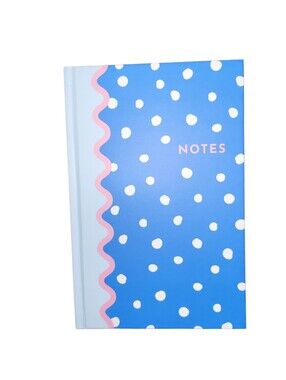 Blue Polka Dot 'NOTES' Hardcover Notebook